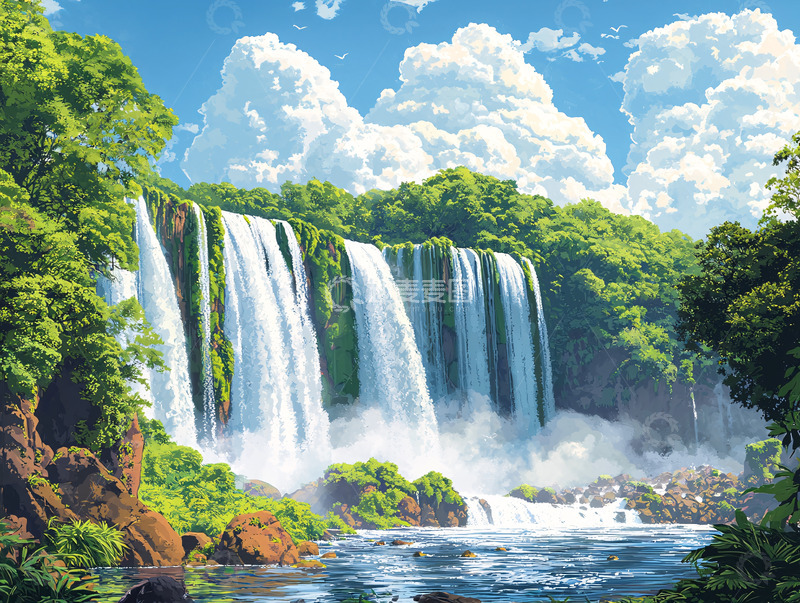 高清大图下载【趣麦麦图】瀑布13