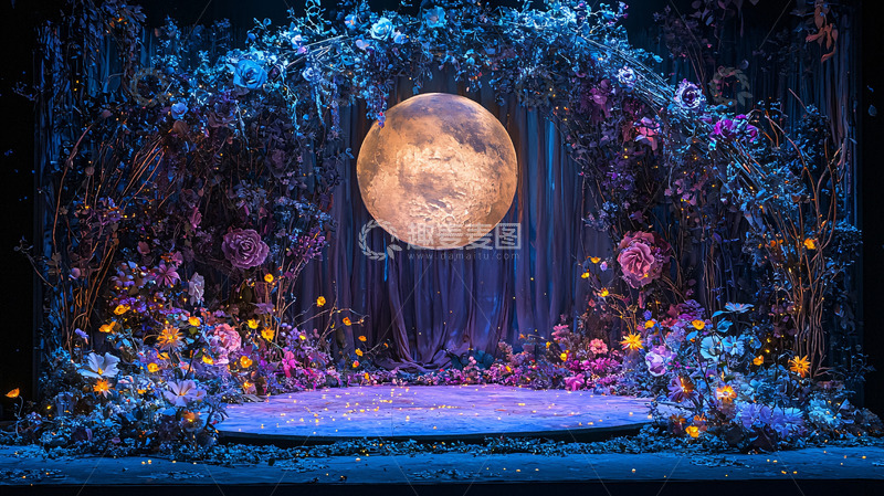 高清大图下载【趣麦麦图】梦幻月光婚礼背景