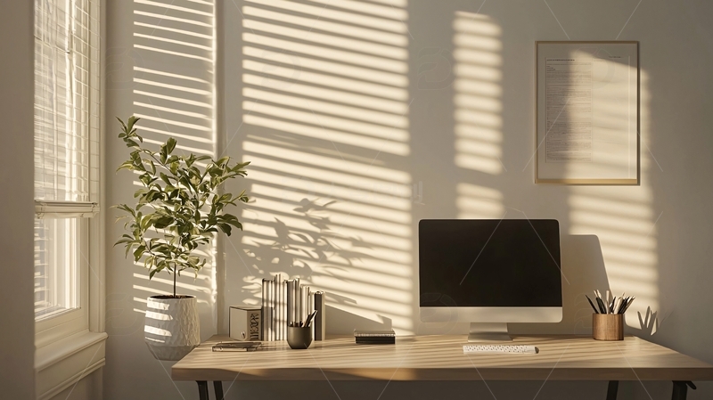 高清大图下载【趣麦麦图】阳光洒在办公桌上