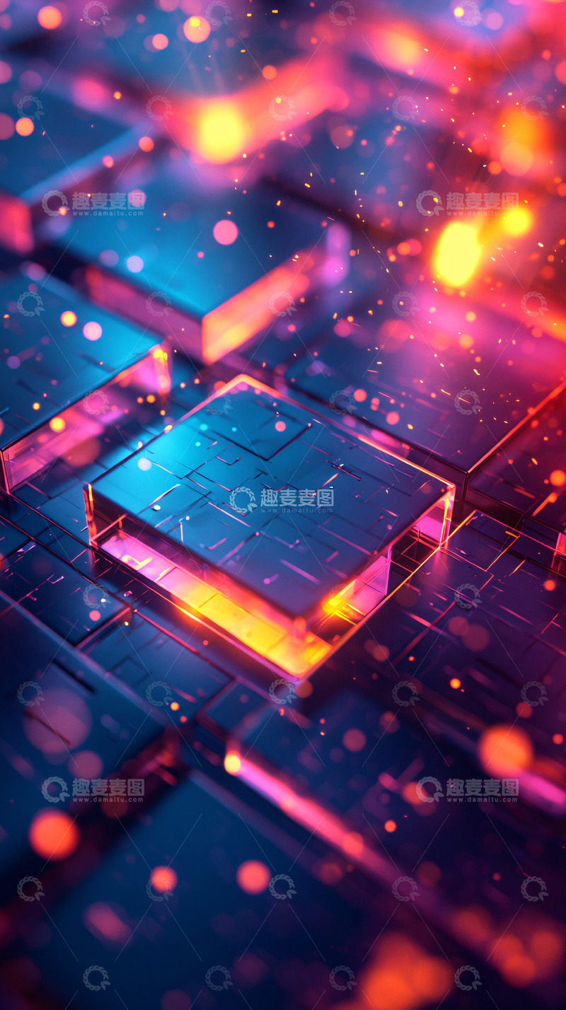 高清大图下载【趣麦麦图】科技感电路板发光