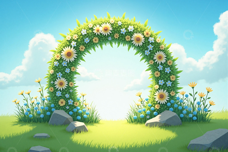 高清大图下载【趣麦麦图】野花花圈背景