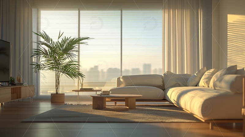 高清大图下载【趣麦麦图】现代简约客厅落地窗