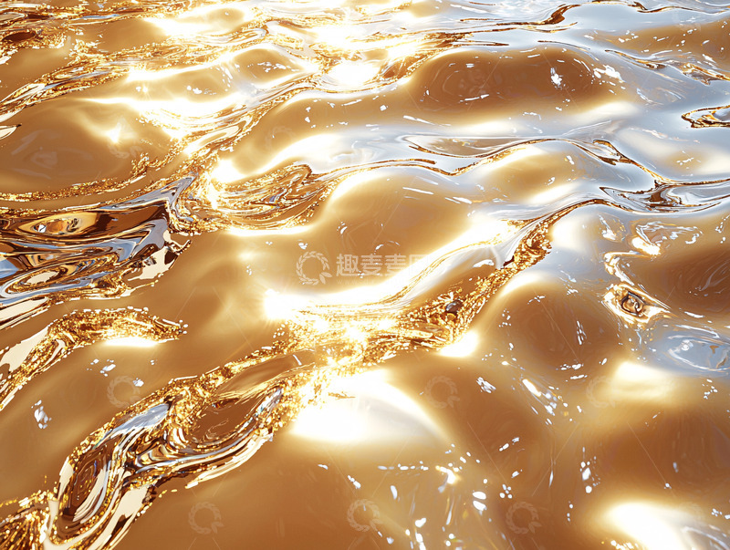 高清大图下载【趣麦麦图】金色水面波光粼粼