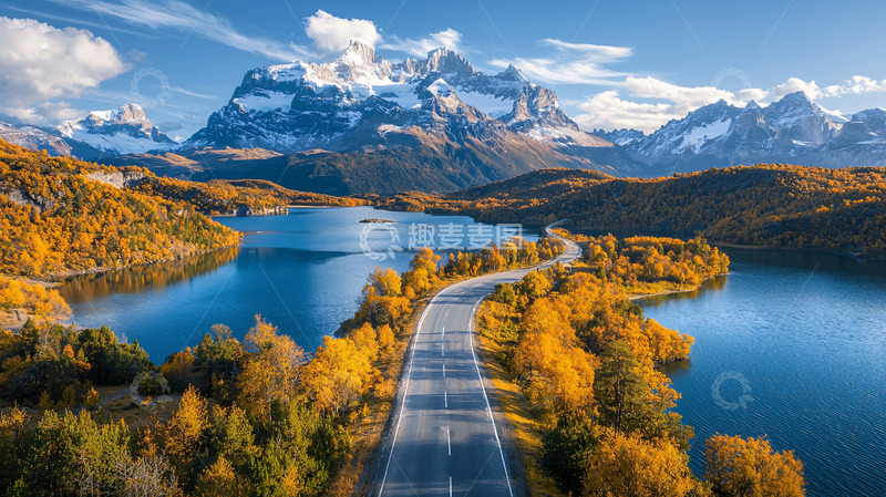 高清大图下载【趣麦麦图】风景如画的山水公路