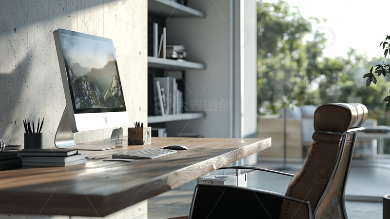 高清大图下载【趣麦麦图】极简现代风格办公桌