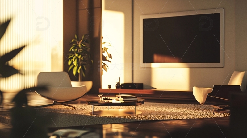 高清大图下载【趣麦麦图】阳光洒进现代客厅