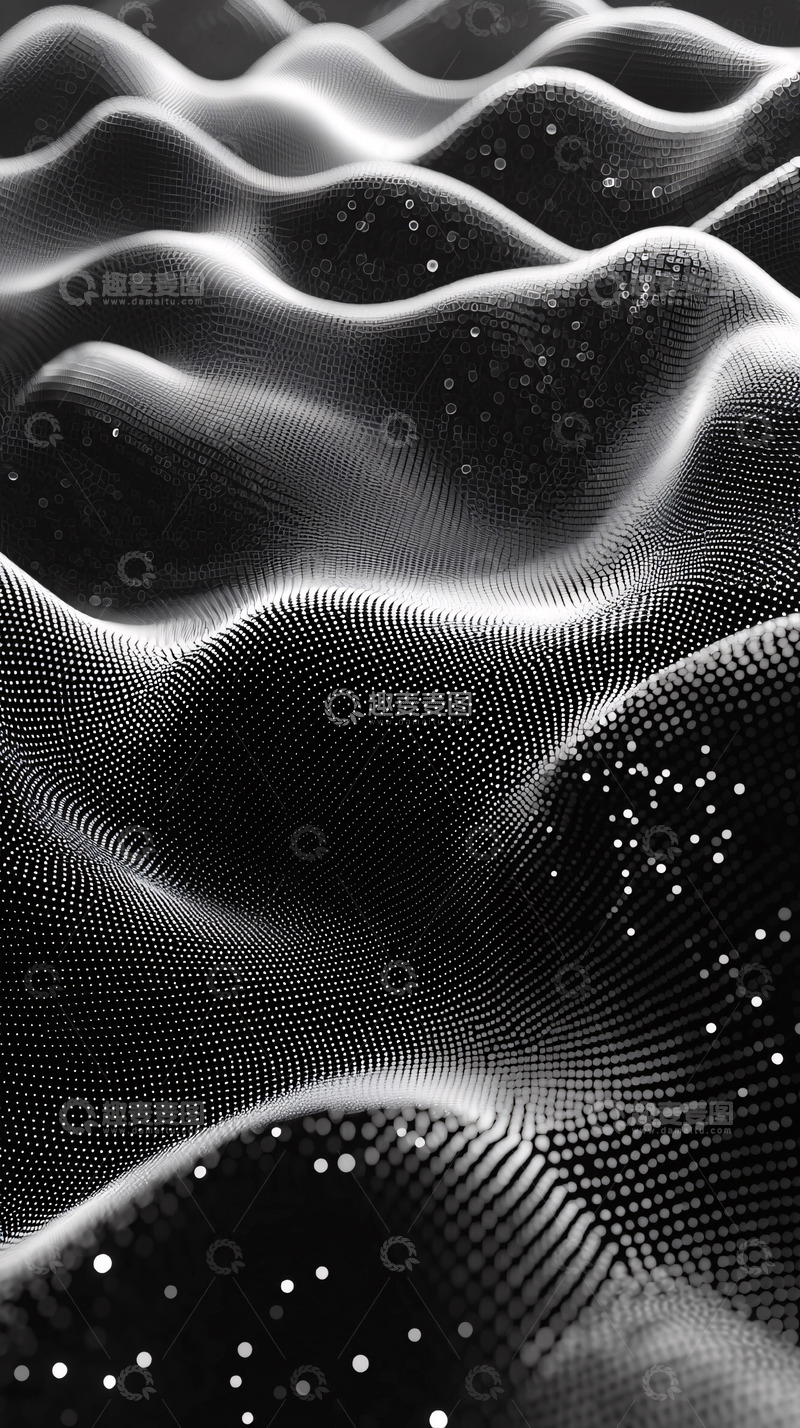 高清大图下载【趣麦麦图】黑色点状波浪起伏