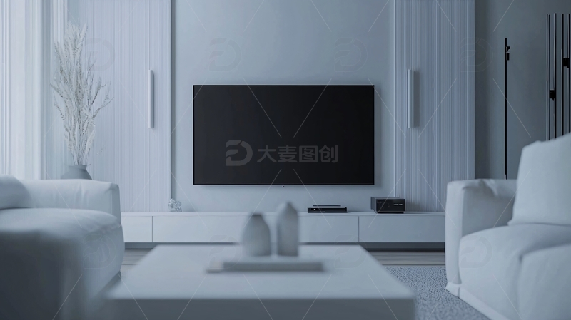 高清大图下载【趣麦麦图】极简现代风格客厅电视背景墙