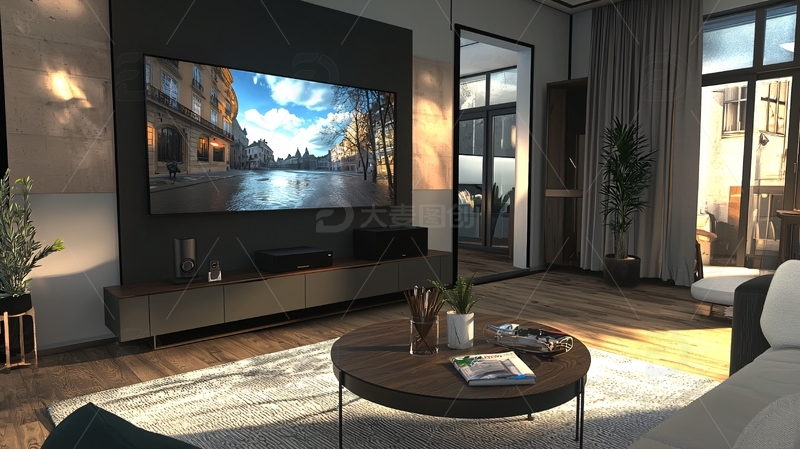 高清大图下载【趣麦麦图】现代简约客厅电视背景墙
