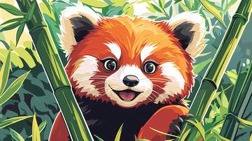 小熊猫卡通图