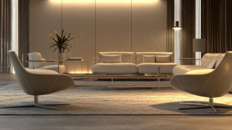 高清大图下载【趣麦麦图】现代简约风格客厅4