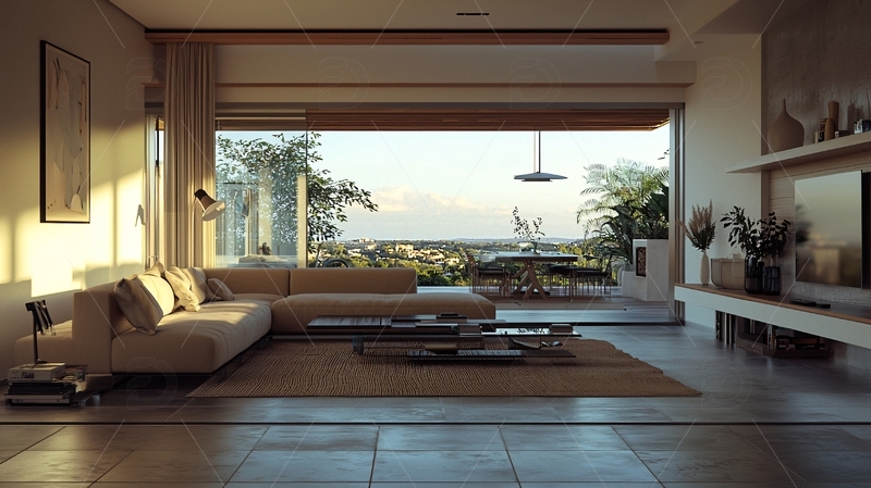 高清大图下载【趣麦麦图】现代简约客厅景观