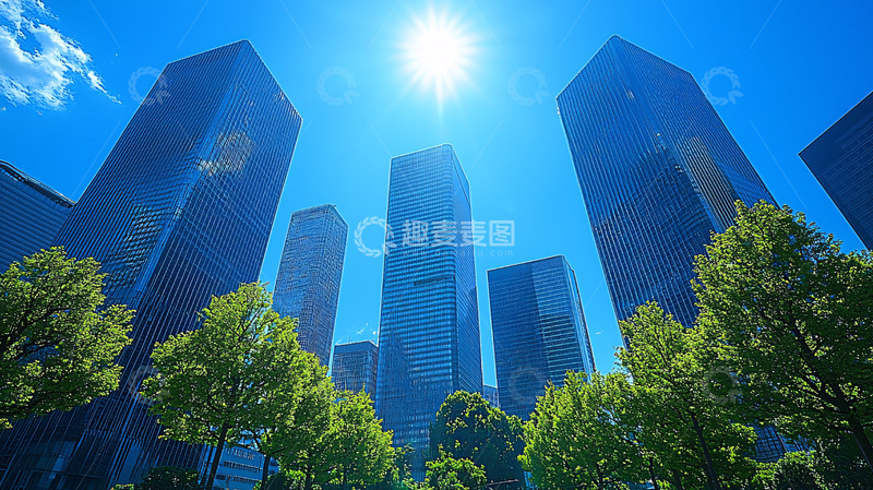 高清大图下载【趣麦麦图】阳光下高楼大厦