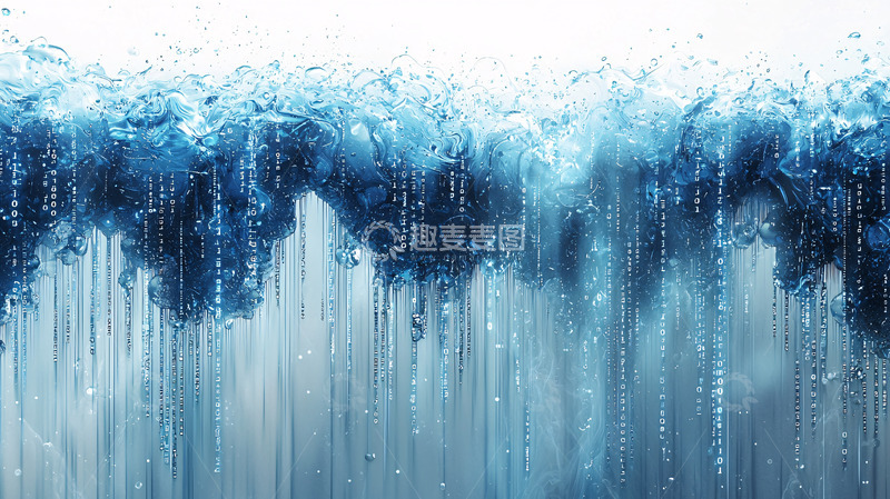 高清大图下载【趣麦麦图】蓝色水墨画