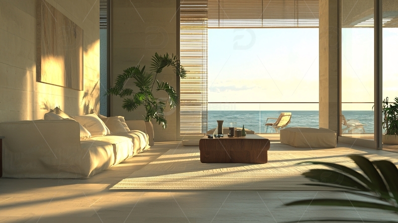 高清大图下载【趣麦麦图】现代简约海景公寓客厅