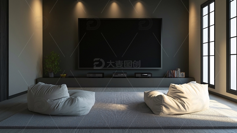高清大图下载【趣麦麦图】现代简约家庭影院
