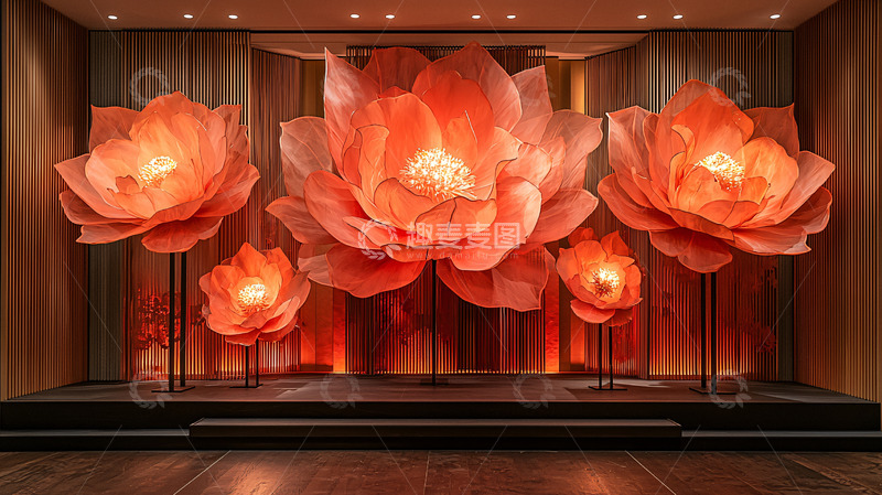 高清大图下载【趣麦麦图】盛开的橘色纸花