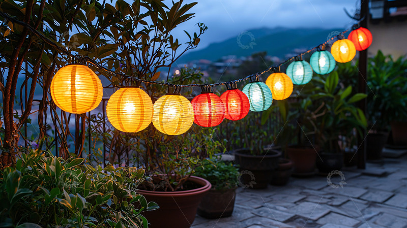 高清大图下载【趣麦麦图】户外彩灯