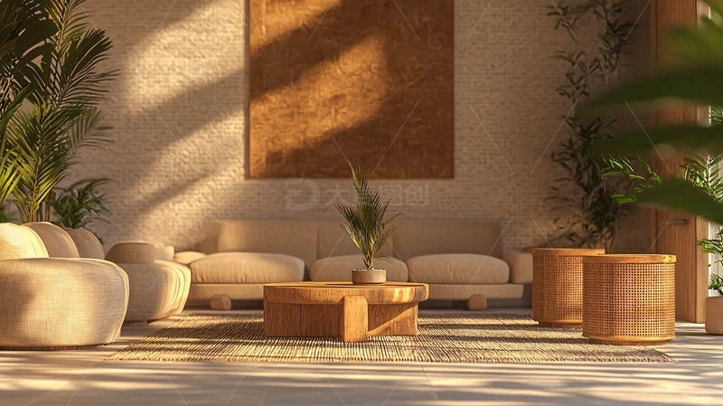 高清大图下载【趣麦麦图】日式极简风客厅