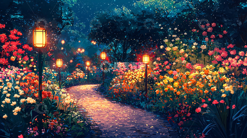 高清大图下载【趣麦麦图】梦幻花路