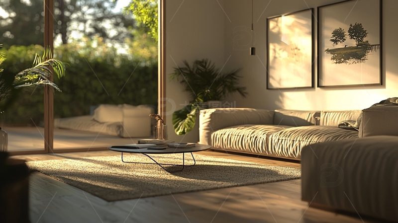 高清大图下载【趣麦麦图】阳光洒满客厅