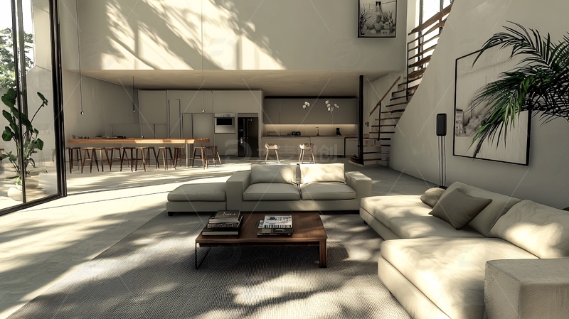 高清大图下载【趣麦麦图】现代简约开放式客厅