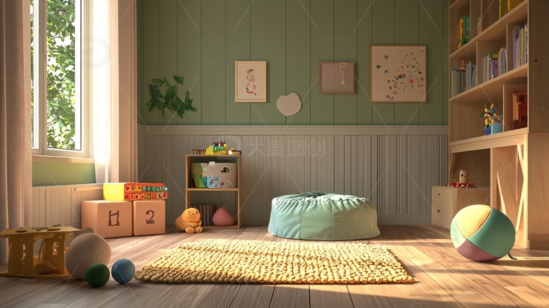 阳光洒进儿童房