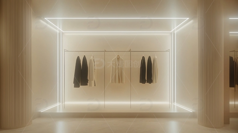 高清大图下载【趣麦麦图】极简风格服装陈列设计
