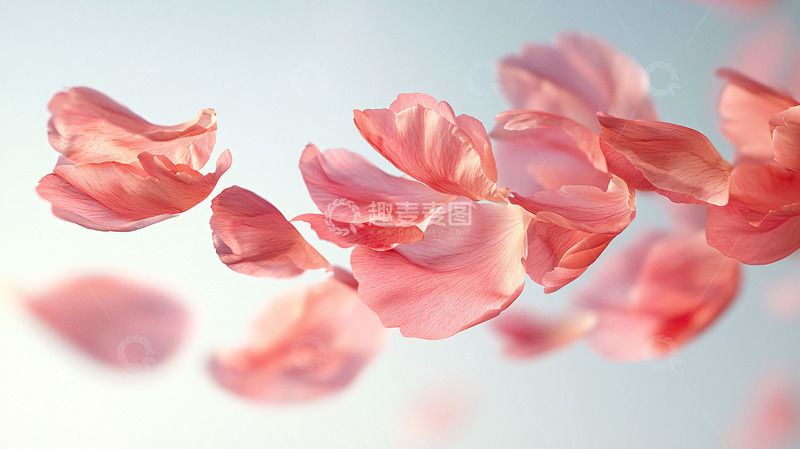 高清大图下载【趣麦麦图】粉色花瓣飘落