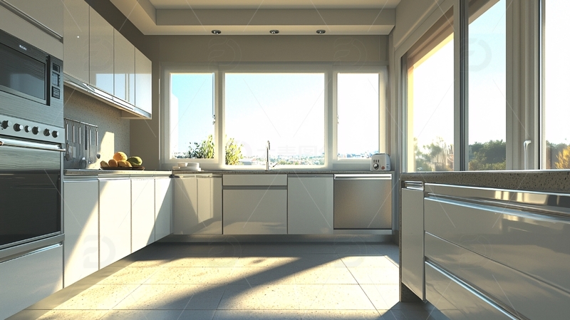 高清大图下载【趣麦麦图】明亮现代化厨房设计