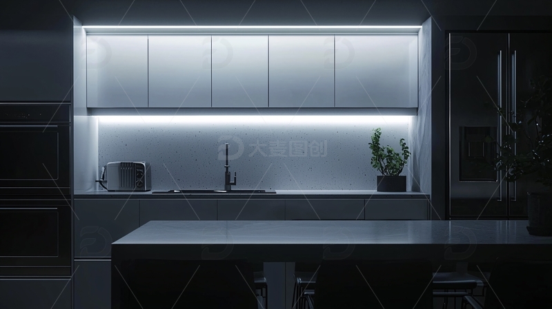 现代化厨房橱柜灯光设计