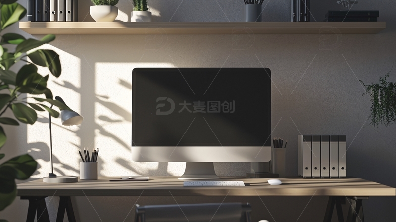 高清大图下载【趣麦麦图】阳光洒在简约办公桌