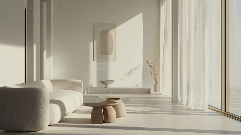 高清大图下载【趣麦麦图】极简主义现代客厅