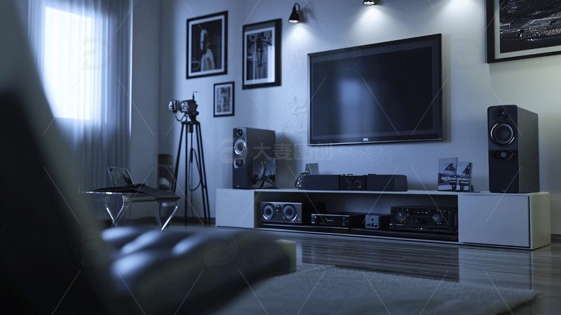 高清大图下载【趣麦麦图】现代简约风格家庭影院