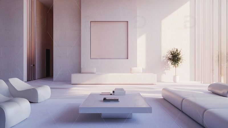 高清大图下载【趣麦麦图】极简主义白色客厅