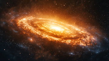 燃烧的橙色螺旋星系