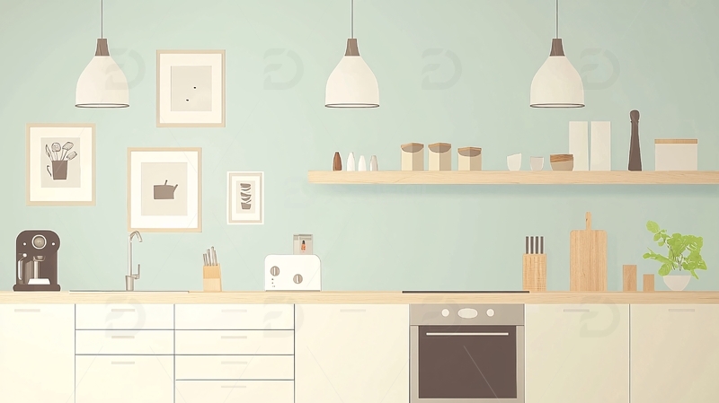 高清大图下载【趣麦麦图】简约现代厨房设计