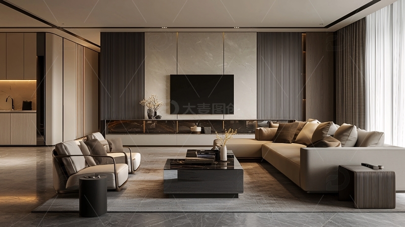 高清大图下载【趣麦麦图】现代简约客厅