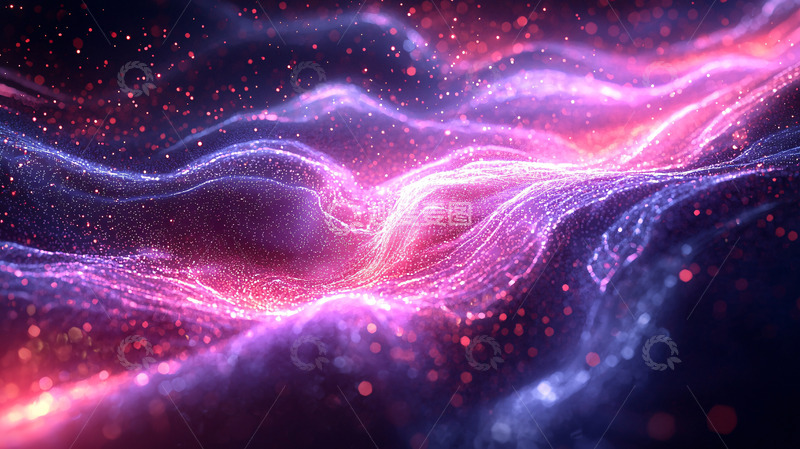 高清大图下载【趣麦麦图】梦幻紫色红色能量波浪