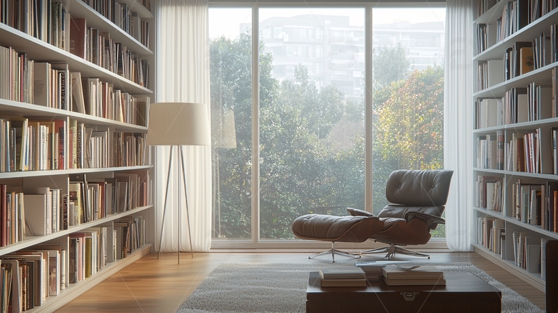 高清大图下载【趣麦麦图】落地窗书房高清图片