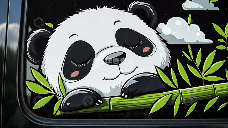 高清大图下载【趣麦麦图】萌睡熊猫