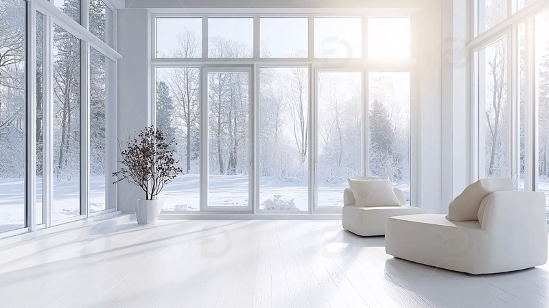 高清大图下载【趣麦麦图】极简风格冬季室内景观