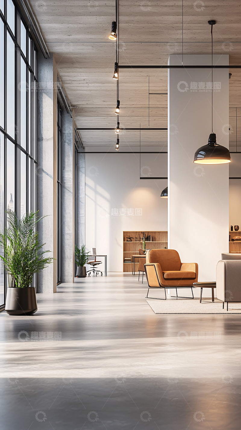 高清大图下载【趣麦麦图】现代简约风格办公室走廊