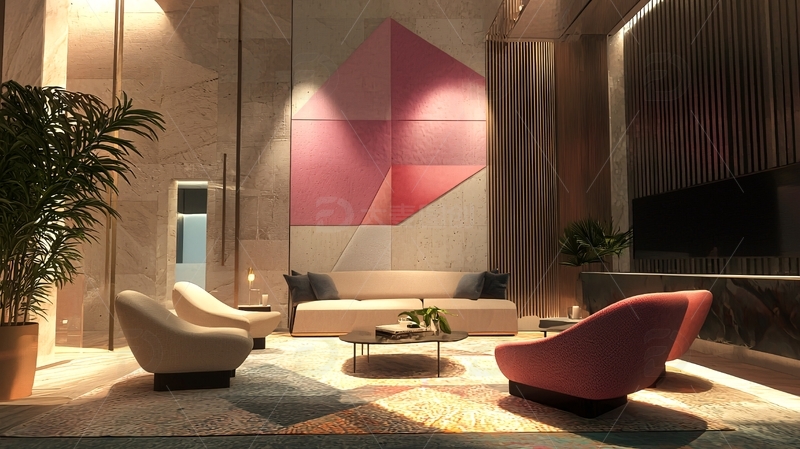 高清大图下载【趣麦麦图】现代简约公寓大堂