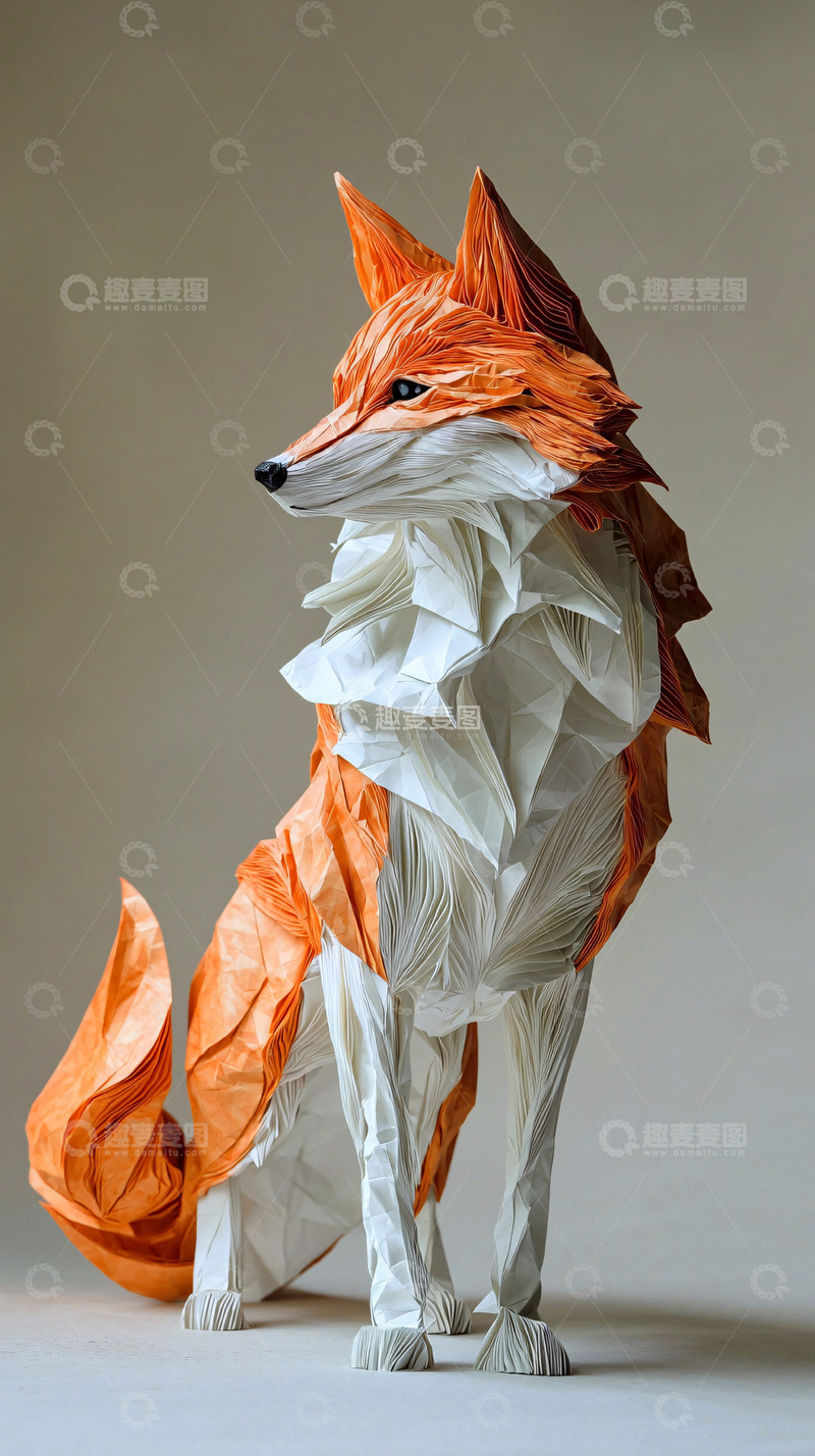 高清大图下载【趣麦麦图】纸艺狐狸
