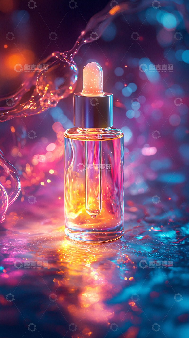 高清大图下载【趣麦麦图】梦幻多彩护肤精华液