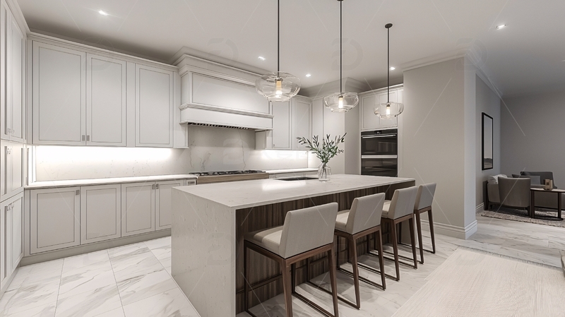 高清大图下载【趣麦麦图】现代简约白色橱柜厨房