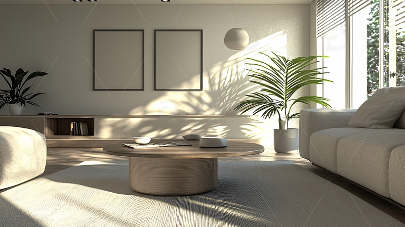 高清大图下载【趣麦麦图】极简风格客厅阳光洒满