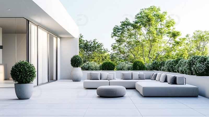 高清大图下载【趣麦麦图】现代简约户外阳台景观