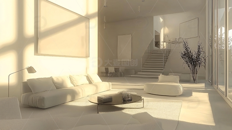 高清大图下载【趣麦麦图】极简风格阳光客厅